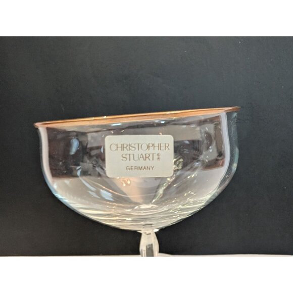 Christopher Stuart Germany Gold Rim Crystal Coupe Glass 5.5 Oz Elegant Design - Picture 2 of 6